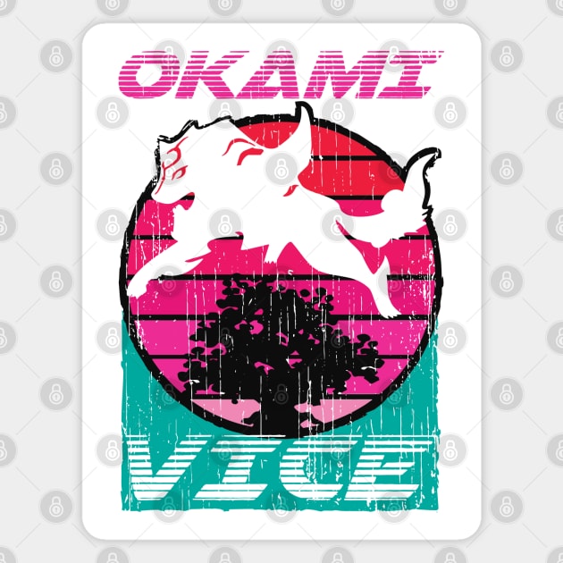 Okami Vice - Miami Vice and Okami Mashup Magnet by RevLevel